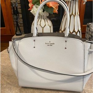 New Kate Spade Tegan medium Satchel in white dove